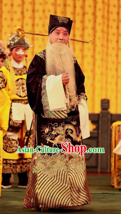 Jin Lv Qu Chinese Peking Opera Laosheng Garment Costumes and Headwear  Beijing Opera Elderly Male Apparels