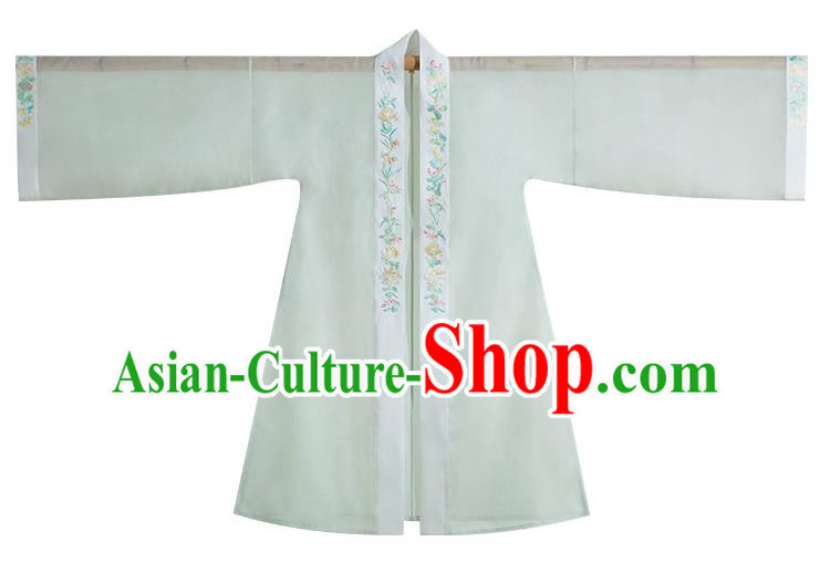 Chinese Ancient Young Lady Embroidered Hanfu Dress Traditional Song Dynasty Apparels Historical Costumes Complete Set