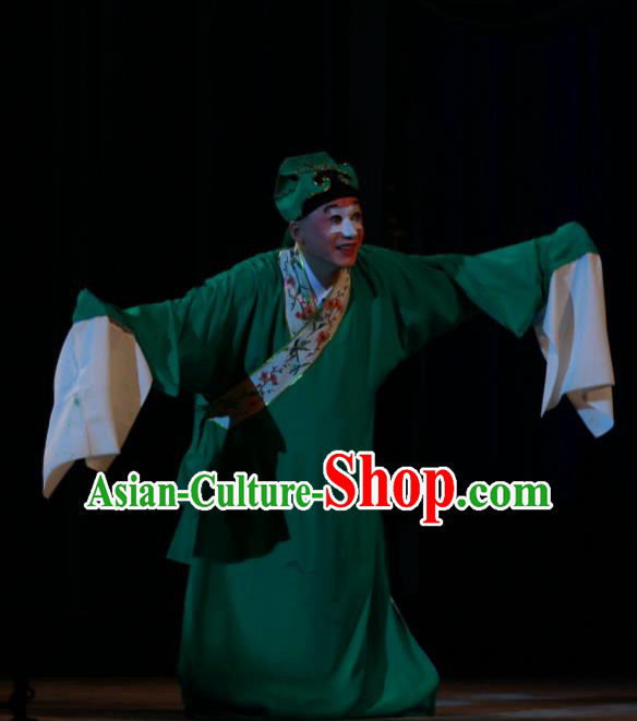 Wu Long Yuan Chinese Peking Opera Scholar Garment Costumes and Headwear Beijing Opera Chou Zhang Wenyuan Apparels Clothing