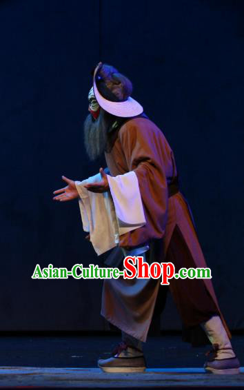 Da Meng Chang Ge Chinese Peking Opera Laosheng Elderly Male Garment Costumes and Headwear Beijing Opera Swordsman Ma Jinfu Apparels Clothing