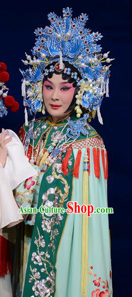 Chinese Beijing Opera Court Lady Apparels Young Female Costumes and Headdress Imperial Concubine Mei Traditional Peking Opera Hua Tan Dress Diva Garment