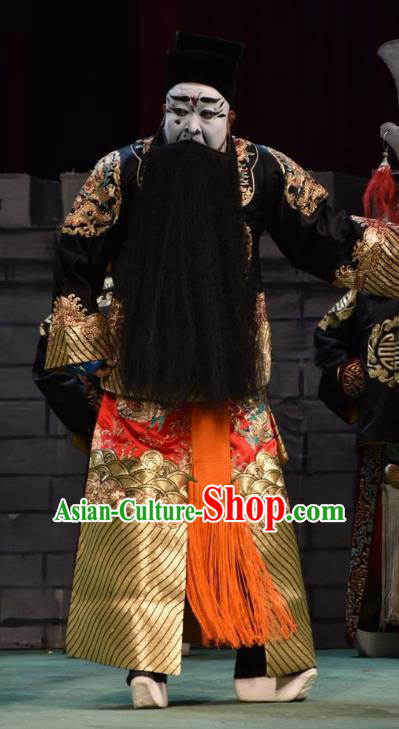 Jin Sha Tan Chinese Shanxi Opera Jing Role Apparels Costumes and Headpieces Traditional Jin Opera Elderly Male Garment Official Pan Renmei Clothing