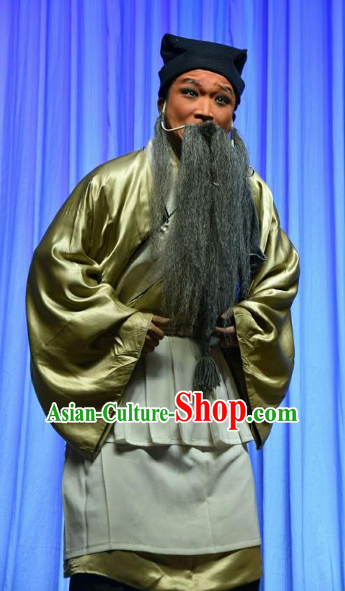 Fifteen Strings of Cash Chinese Shanxi Opera Old Man You Hulu Apparels Costumes and Headpieces Traditional Jin Opera Butcher Garment Clothing