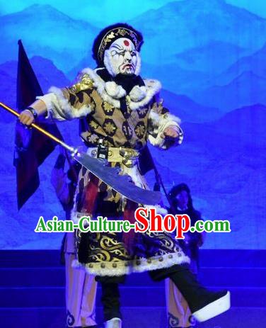Mulan Joins the Army Chinese Shanxi Opera Soldier Apparels Costumes and Headpieces Traditional Jin Opera Takefu Garment Martial Male Wusheng Clothing