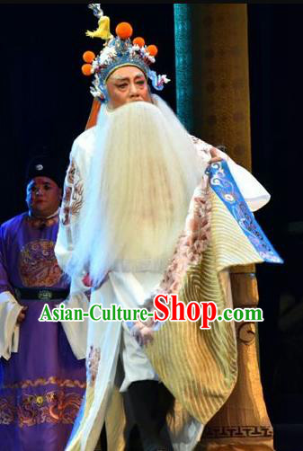 Fenyang King Chinese Shanxi Opera Elderly Male Apparels Costumes and Headpieces Traditional Jin Opera Laosheng Garment Marshal Guo Ziyi Clothing