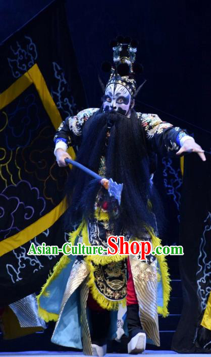 Guan Gong Chinese Shanxi Opera Wusheng Zhang Fei Apparels Costumes and Headpieces Traditional Jin Opera Martial Male Garment General Clothing
