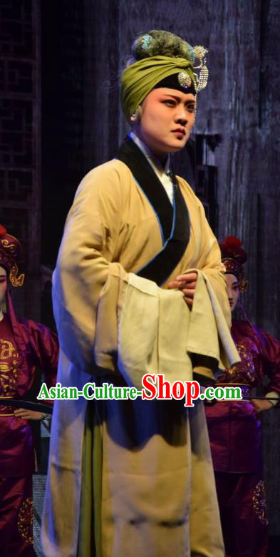 Chinese Jin Opera Dame Garment Costumes and Headdress Shou Jiang Wei Traditional Shanxi Opera Laodan Apparels Pantaloon Dress