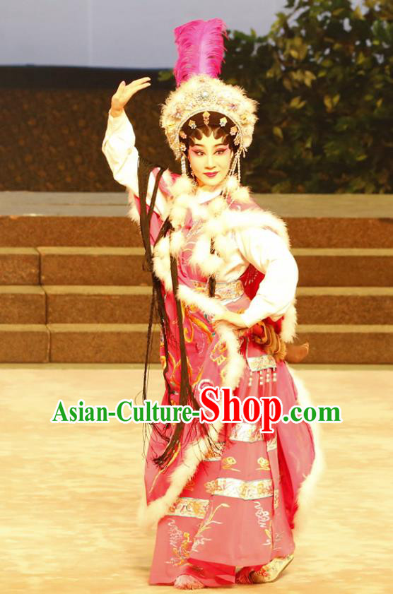 Chinese Cantonese Opera Young Female Garment General Ma Chao Costumes and Headdress Traditional Guangdong Opera Hua Tan Apparels Matriarch Jiang Yunxia Dress