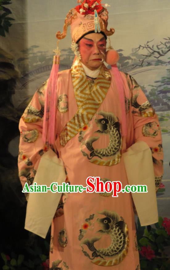 Hua Tian Ba Xi Chinese Guangdong Opera Bully Zhou Tong Apparels Costumes and Headpieces Traditional Cantonese Opera Garment Local Despot Clothing