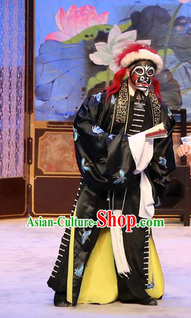 Ba Luo He Chinese Guangdong Opera Painted Role Apparels Costumes and Headwear Traditional Cantonese Opera Martial Male Garment Wusheng Luo Hongxun Clothing