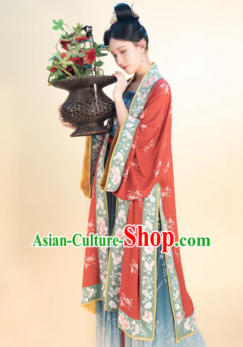 Chinese Traditional Song Dynasty Young Lady Historical Costumes Ancient Nobility Girl Hanfu Dress Apparels Complete Set