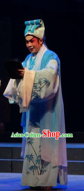 Zi Yun Chinese Guangdong Opera Scholar Wen Qing Apparels Costumes and Headwear Traditional Cantonese Opera Young Male Garment Niche Clothing