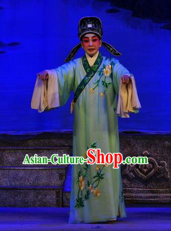 Unhappy Marriage Chinese Guangdong Opera Young Man Apparels Costumes and Headwear Traditional Cantonese Opera Niche Garment Xiaosheng Clothing