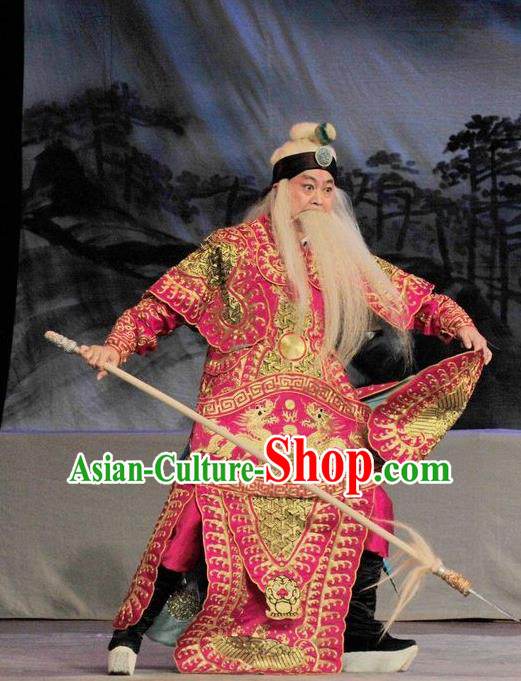 Fan Lihua Return Tang Chinese Guangdong Opera Elderly Male Apparels Costumes and Headwear Traditional Cantonese Opera General Garment Cheng Yaojin Armor Clothing