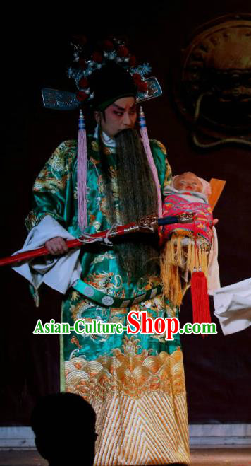 Er Jin Gong Chinese Sichuan Opera Official Xu Yanzhao Apparels Costumes and Headpieces Peking Opera Highlights Elderly Male Garment Laosheng Clothing