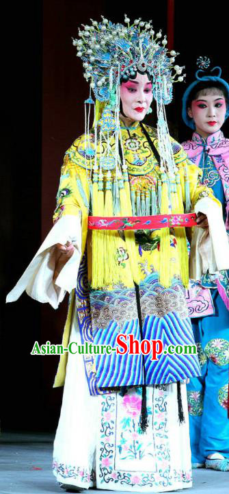 Chinese Sichuan Opera Highlights Queen Li Garment Costumes and Headdress Er Jin Gong Traditional Peking Opera Hua Tan Dress Empress Apparels