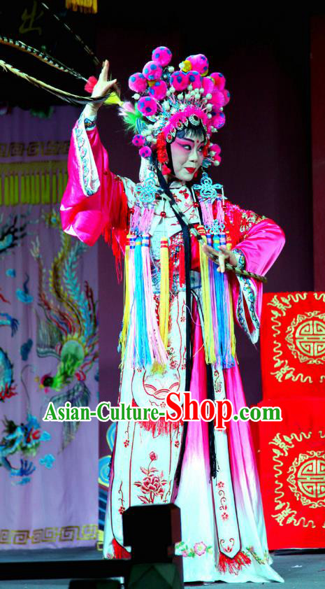 Chinese Sichuan Opera Highlights Tao Ma Tan Garment Costumes and Headdress Bei Mang Mountain Traditional Peking Opera Actress Dress Imperial Consort Wei Apparels