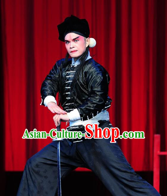 Wu Song Chinese Sichuan Opera Swordsman Apparels Costumes and Headpieces Peking Opera Highlights Martial Male Garment Wusheng Clothing