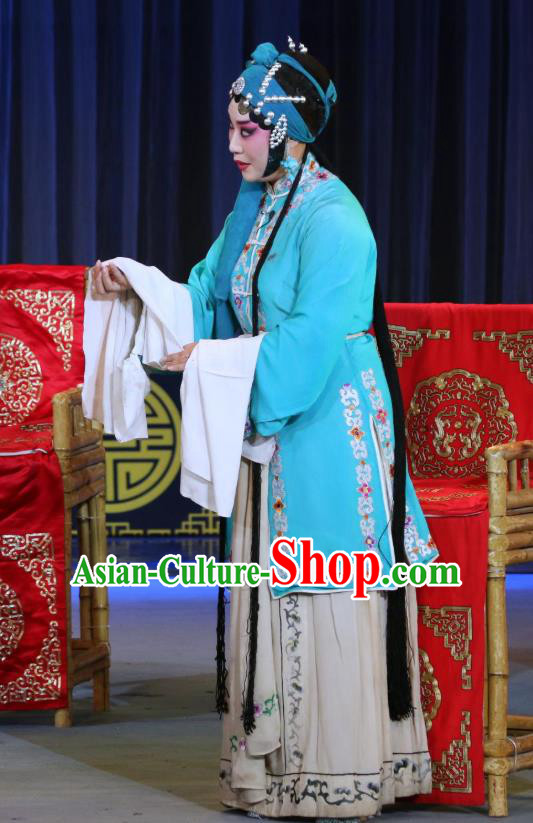 Chinese Sichuan Highlights Opera Young Mistress Garment Costumes and Headdress San Ping Cu Traditional Peking Opera Actress Dress Diva Zhu Xiuying Apparels