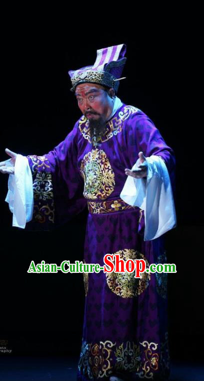 Shi Jiu Taibai Chinese Sichuan Opera Chancellor Li Linfu Apparels Costumes and Headpieces Peking Opera Highlights Elderly Male Garment Prime Minister Clothing