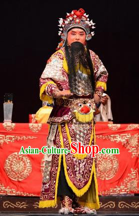 Sheng Si Pai Chinese Bangzi Opera General Apparels Costumes and Headpieces Traditional Hebei Clapper Opera Martial Male Garment Commander Clothing
