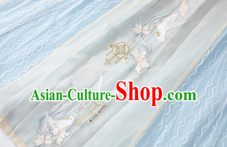 Chinese Ancient Goddess Embroidered Hanfu Dress Apparels Traditional Jin Dynasty Patrician Princess Historical Costumes Complete Set