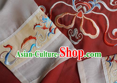 Traditional Chinese Tang Dynasty Princess Embroidered Historical Costumes Ancient Flying Apsaras Goddess Hanfu Half Sleeved Garment Blouse and Skirt Complete Set