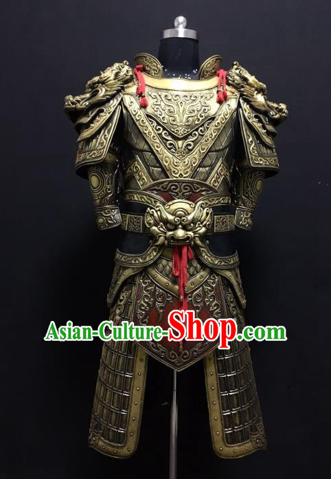 Traditional Chinese Han Dynasty Body Armor Outfits Ancient Film Military Officer General Armour Costumes for Men