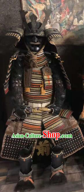 Japanese Traditional General Body Armor Outfits Ancient Film Warrior Shogun Armour Costumes and Helmet for Men