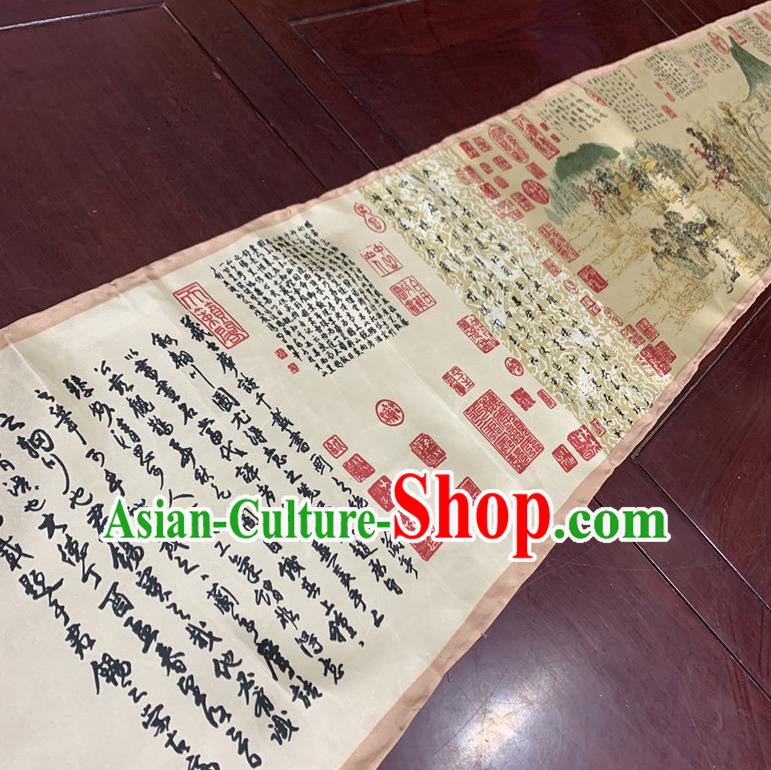Chinese Classical Autumn Scenery Brocade Fabric Asian Traditional Silk Tapestry Material Painting
