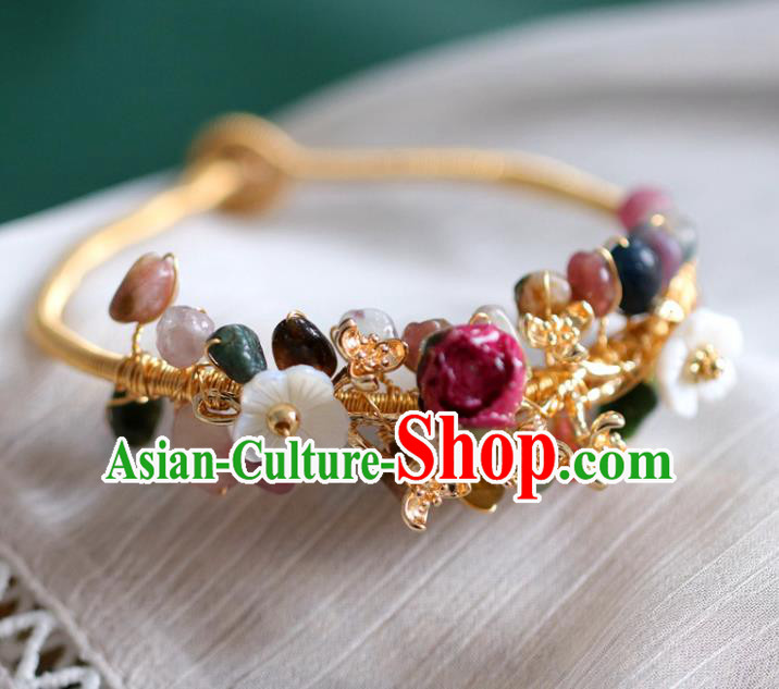 Baroque Handmade Jewelry Accessories European Novel Design Preserved Flower Bracelet for Women