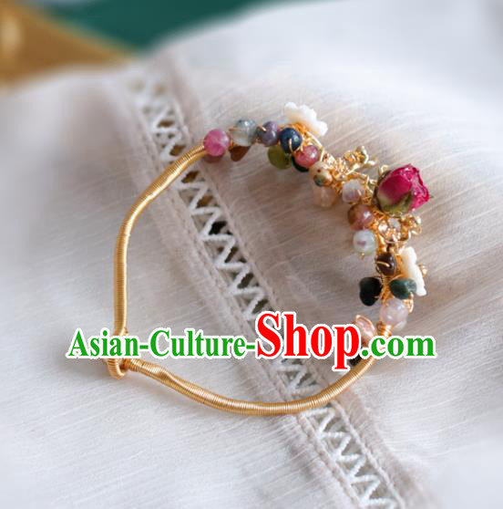 Baroque Handmade Jewelry Accessories European Novel Design Preserved Flower Bracelet for Women