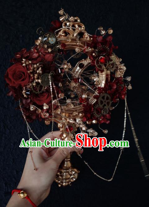 Baroque Princess Court Bridal Bouquet Handmade Wedding Accessories Photography Prop Red Rose Flowers for Women