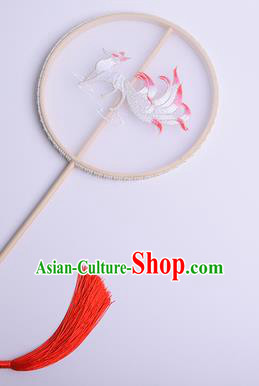 Handmade Chinese Traditional Dance Silk Fan Accessories Decoration Hanfu Embroidered Fox Palace Fan for Women