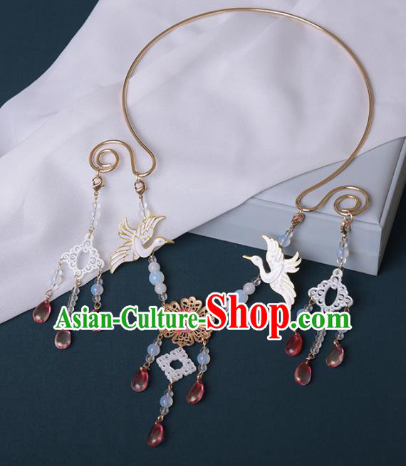 Chinese Handmade Necklet Decoration Traditional Ming Dynasty Precious Stones Tassel Necklace Accessories for Women