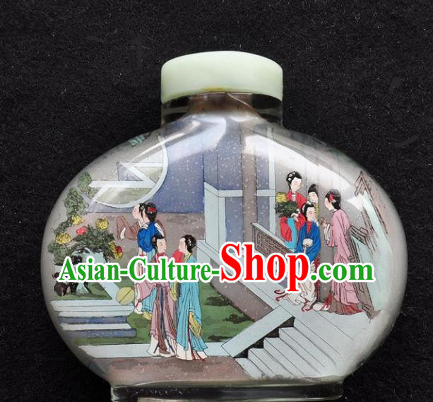 Chinese Handmade Snuff Bottle Traditional Inside Painting Court Lady Snuff Bottles Artware