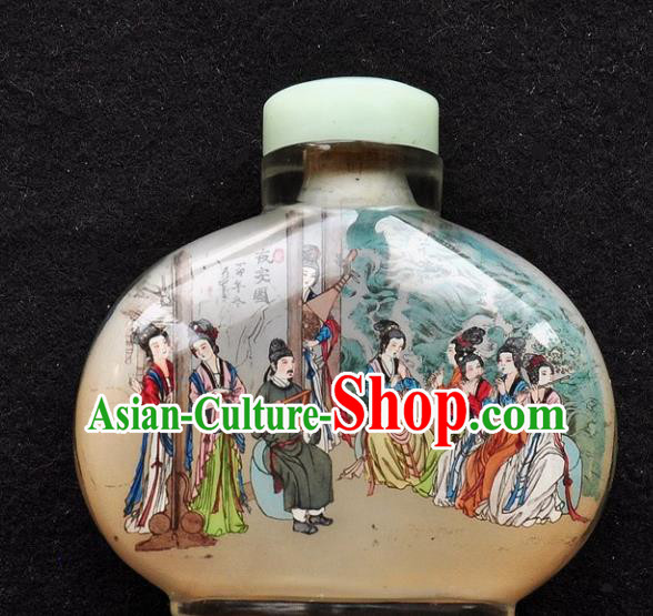 Chinese Handmade Snuff Bottle Traditional Inside Painting Tang Dynasty Dinner Snuff Bottles Artware