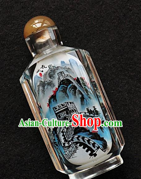 Chinese Handmade Snuff Bottle Traditional Inside Painting The Great Wall Snuff Bottles Artware