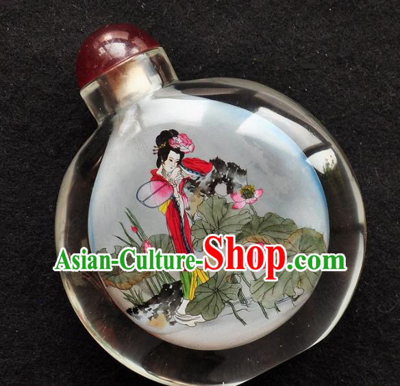 Chinese Handmade Snuff Bottle Traditional Inside Painting Beauty Xi Shi Snuff Bottles Artware