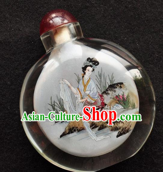 Chinese Handmade Snuff Bottle Traditional Inside Painting Beauty Xi Shi Snuff Bottles Artware
