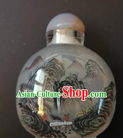 Chinese Handmade Landscape Snuff Bottle Traditional Inside Painting Scenery Snuff Bottles Artware