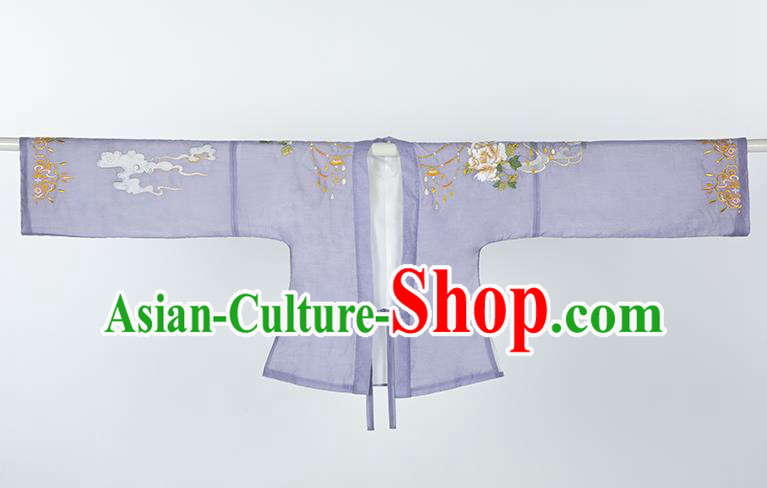 Traditional Chinese Ancient Tang Dynasty Royal Princess Hanfu Dress Apparels Embroidered Cloak Blouse and Skirt Historical Costumes Complete Set