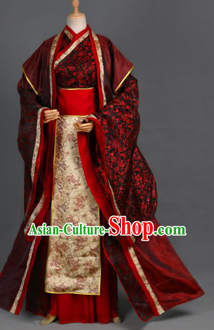 Traditional Chinese Cosplay Swordsman Wei Wuxian Wedding Costume Ancient Chivalrous Knight Garment Crown Prince Dark Red Clothing for Men
