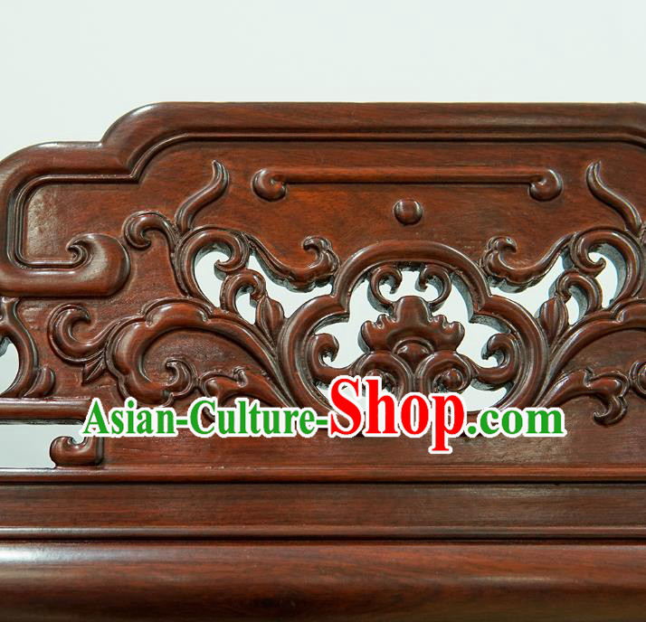 Handmade China Carving Rosewood Folding Screen Embroidered Furniture Ornaments