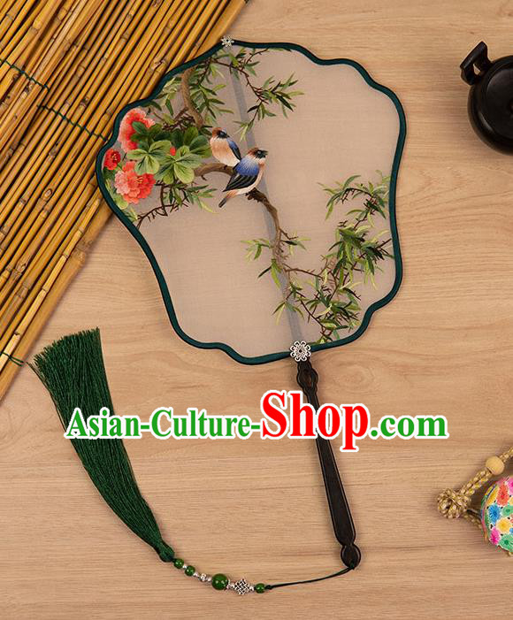 China Handmade Palace Fan Silk Fan Classical Hanfu Accessories Traditional Embroidered Fan