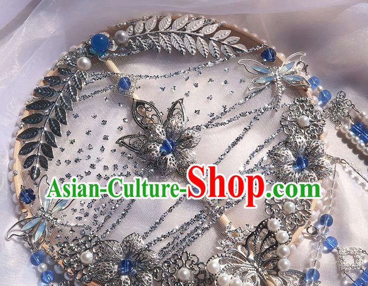 China Handmade Palace Fan Hanfu Fan Classical Circular Fan Traditional Wedding Prop