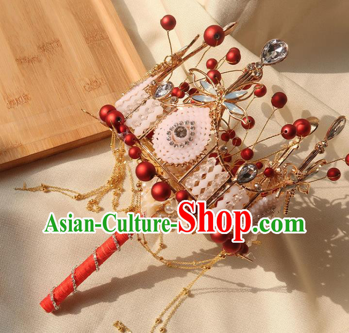 Top Grade Wedding Bridal Bouquet Handmade Bride Opal Dragonfly Cane Baroque Queen Red Sceptre