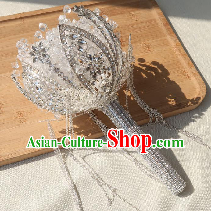 Top Grade Wedding Bridal Bouquet Handmade Baroque Queen Argent Sceptre Bride Crystal Cane
