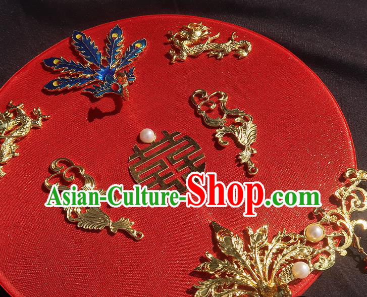 China Classical Wedding Red Silk Fan Traditional Princess Hanfu Fan Handmade Palace Fan