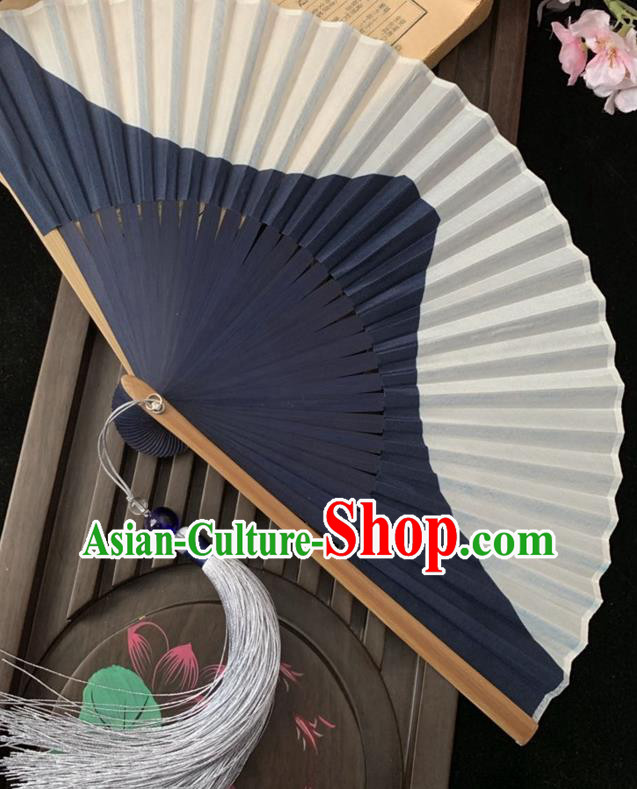 Chinese Bamboo Fan Classical Accordion Cloth Fans Handmade Printing Mount Fuji Folding Fan